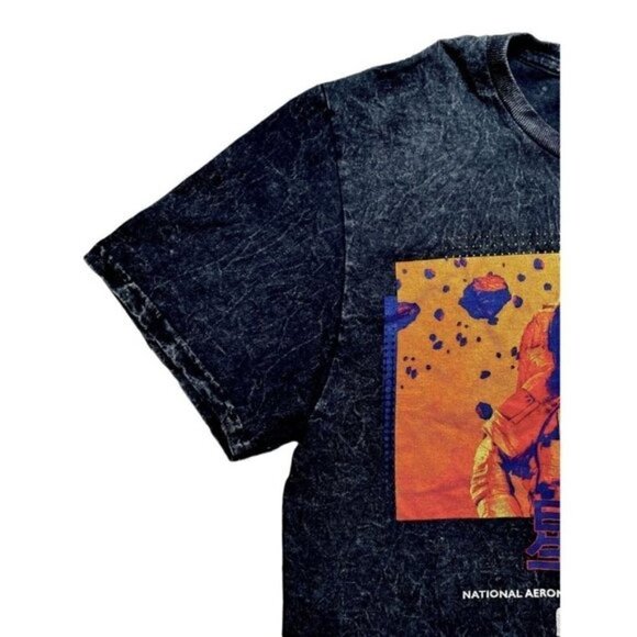 Hyper Space NASA Short Sleeve Dark Wash T Men’s S Women’s L Astronaut - Picture 4 of 5